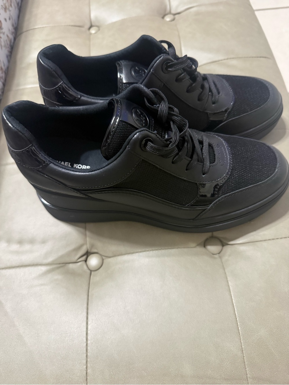 Michael Kors Black Platform Lace-Up Men's Sneakers